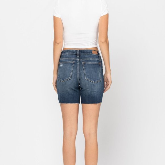 HIGH RISE MID-THIGH SHORTS - Picture 3 of 5